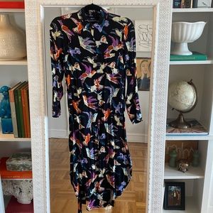 Anthropologie bird tie dress